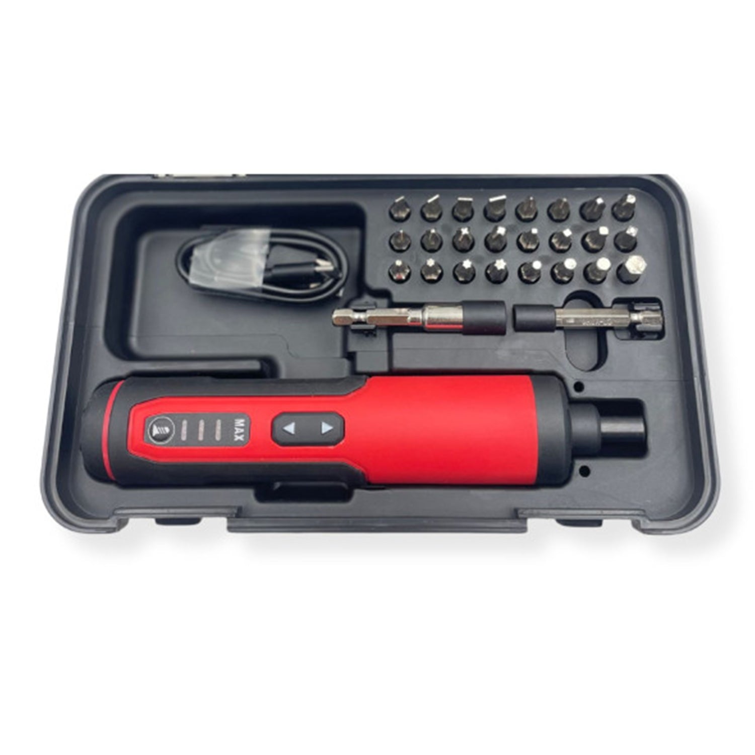 Sada elektrického skrutkovača s dobíjateľným akumulátorom 3.6 v a 27 vymeniteľnými hrotmi kb global