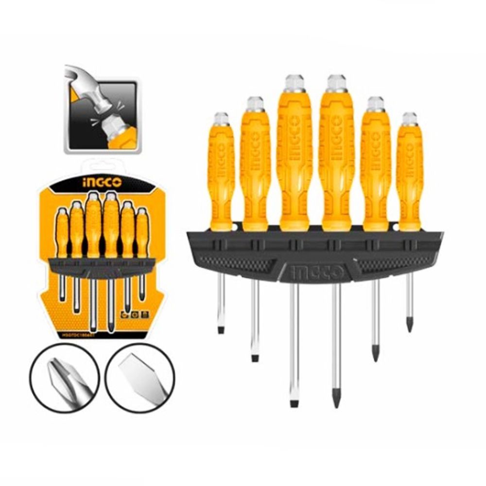Súprava skrutkovačov so stojanom 6 kusov ingco