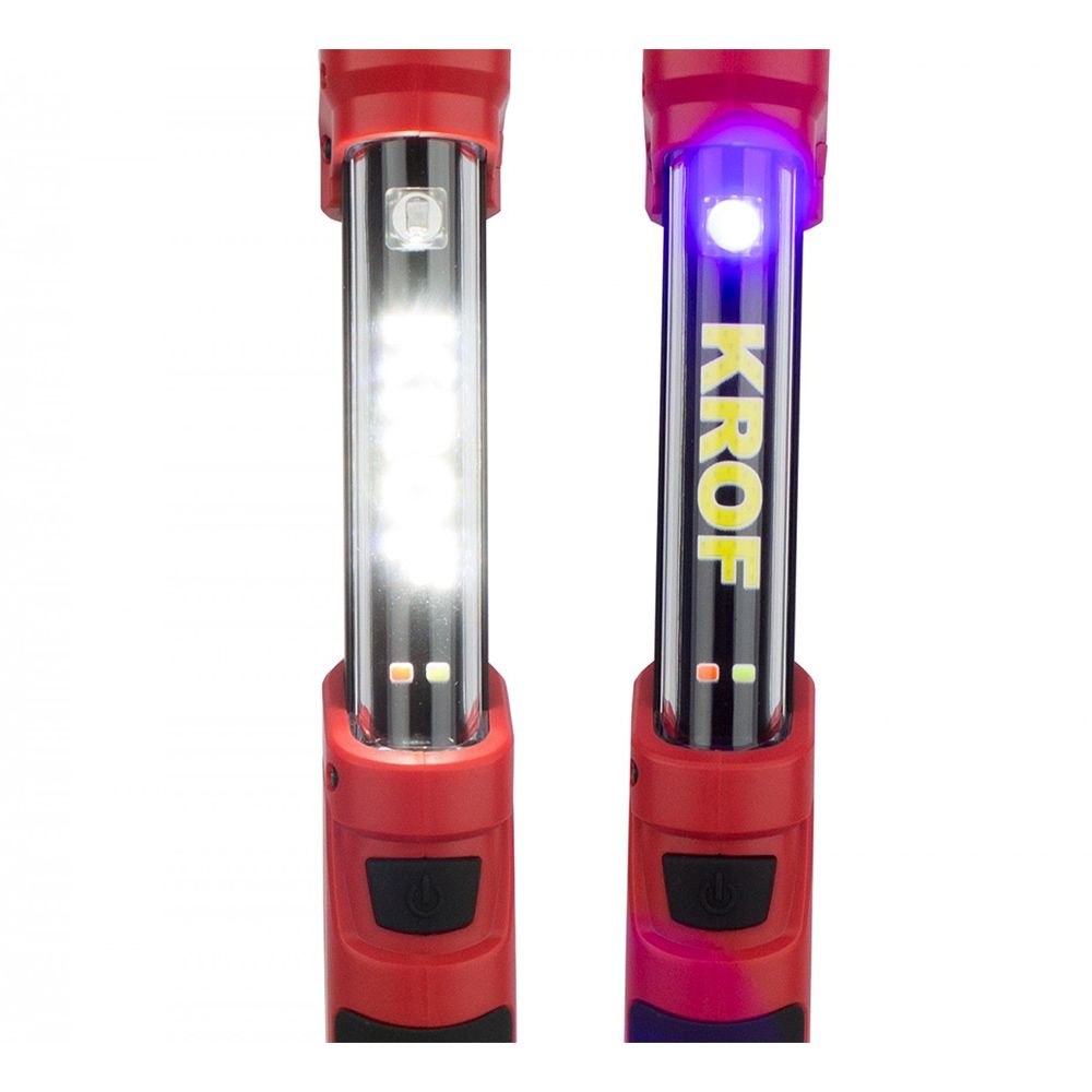 Pracovná LED lampa s UV svetlom, nabíjateľná, 4W COB + 1W UV LED Kroftools