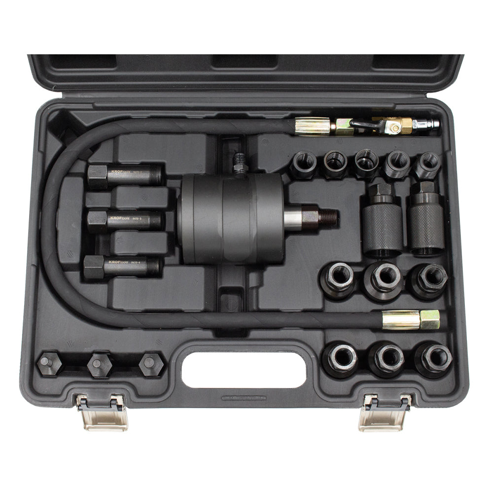 Sada pneumatického sťahováka vstrekovačov, 1000Nm, 21ks - Bosch, Delphi, Denso, Siemens