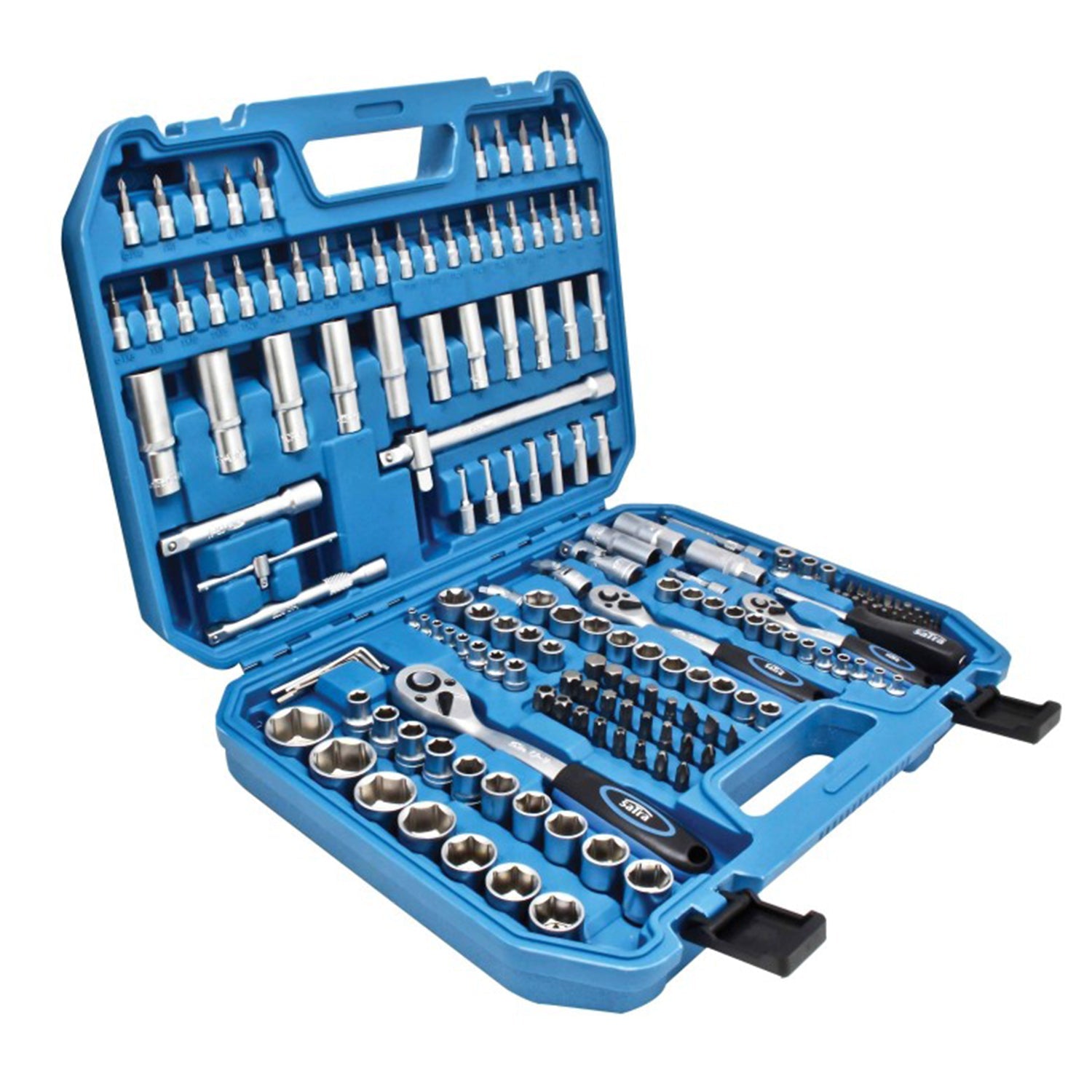 Súprava náradia s rúrkovými kľúčmi, bitmi a račňami 1/4 3/8 1/2 179 kusov satra