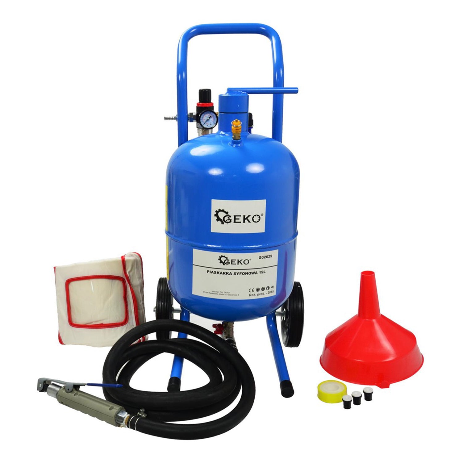Mobilná exteriérová pieskovačka 19l Geko