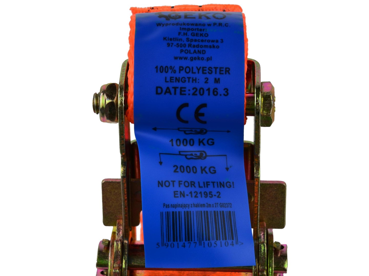 Upínací popruh s račňou 2 m 2 t 35 mm