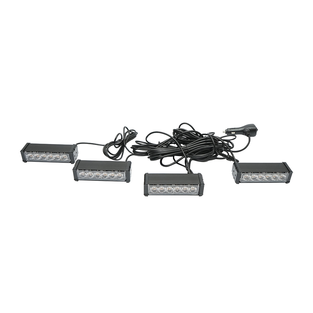 LED stroboskop - svetelná LED rampa, 6 LED, sada 4ks, žlté svetlo, 12V, Breckner Germany