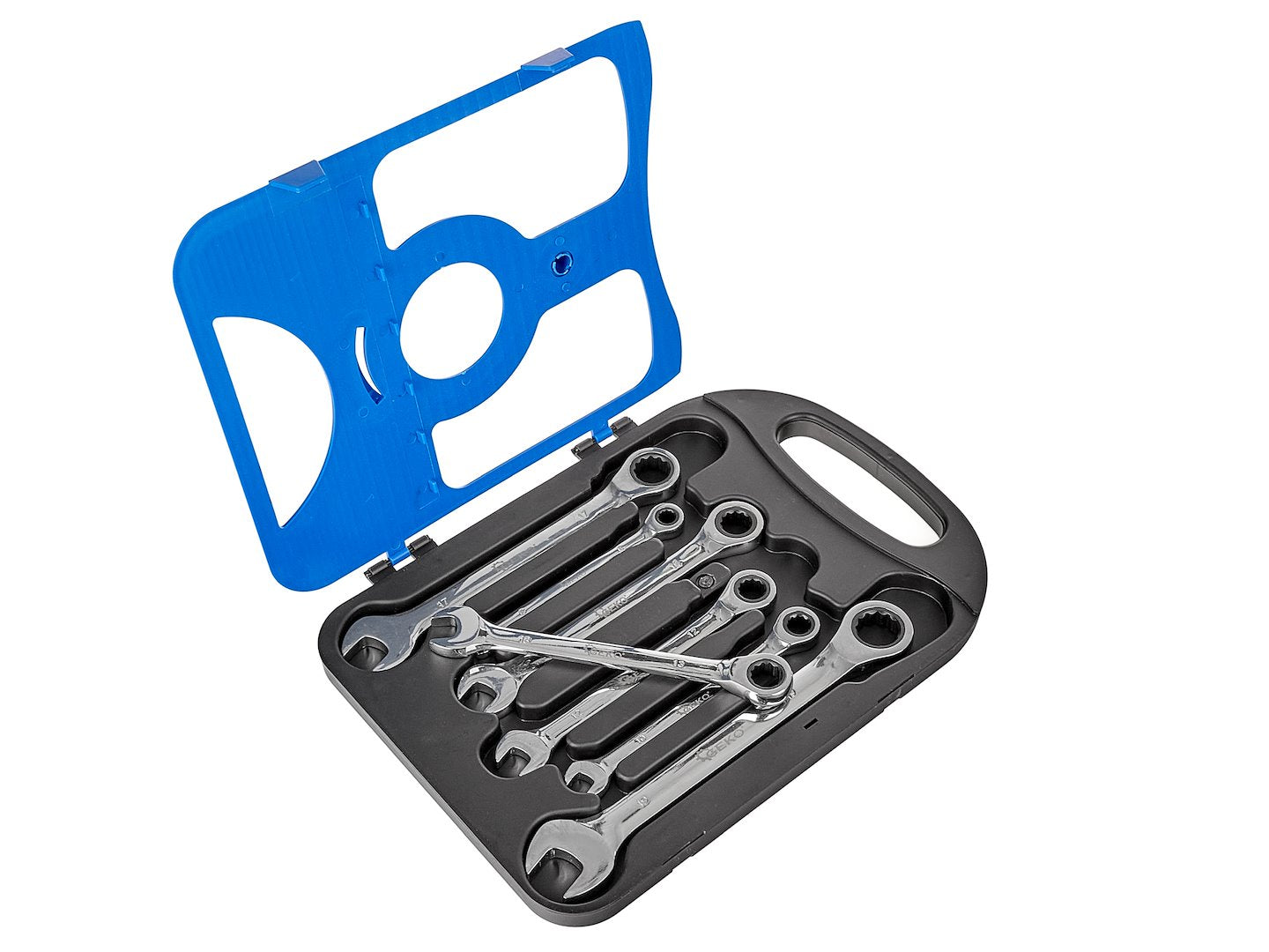 Sada kombinovaných kľúčov s račňou 8 - 19mm, 7ks Geko