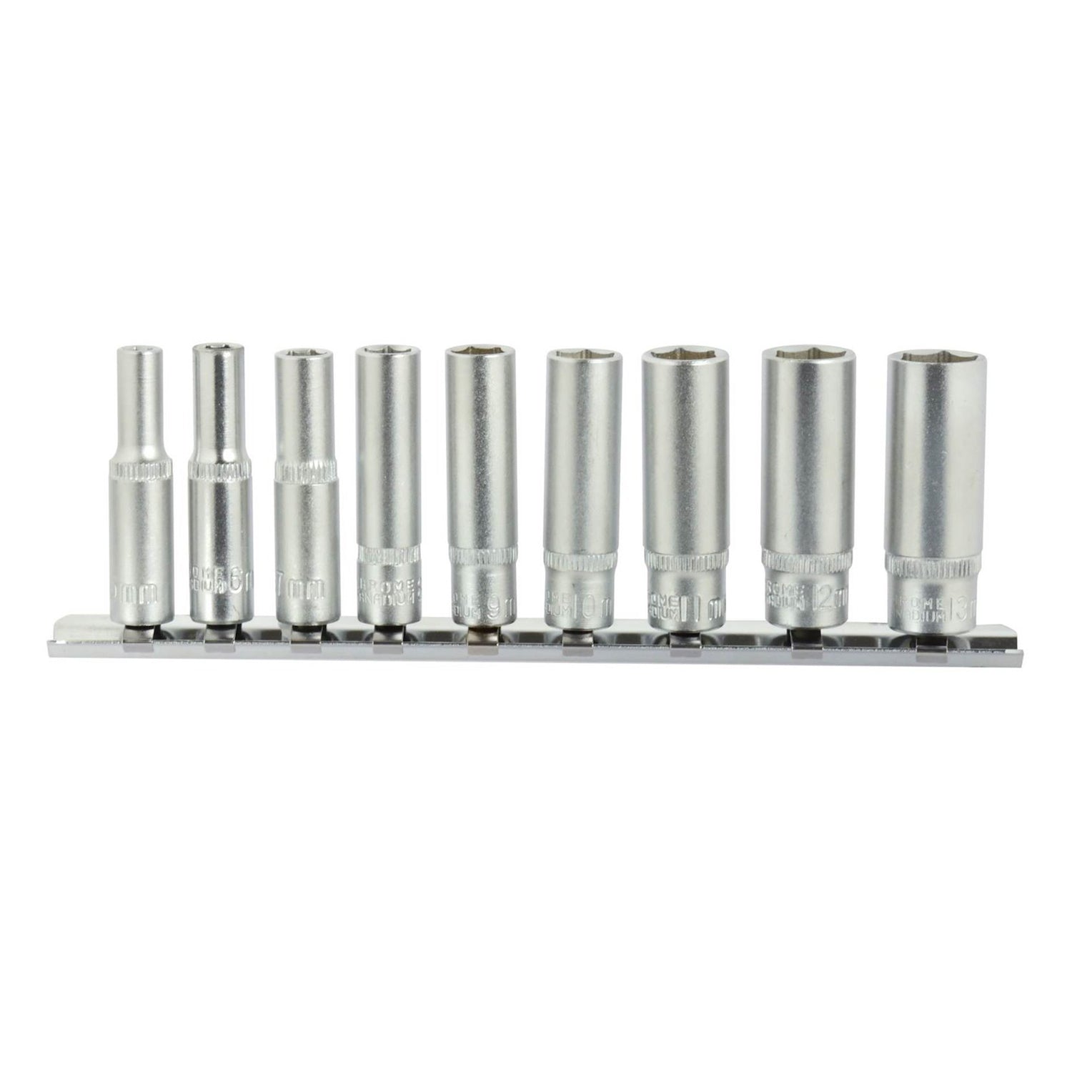 Sada dlhých nástrčných hlavíc - kľúčov, 6-hran, 1/4'', 5 - 13mm, 9ks, Geko