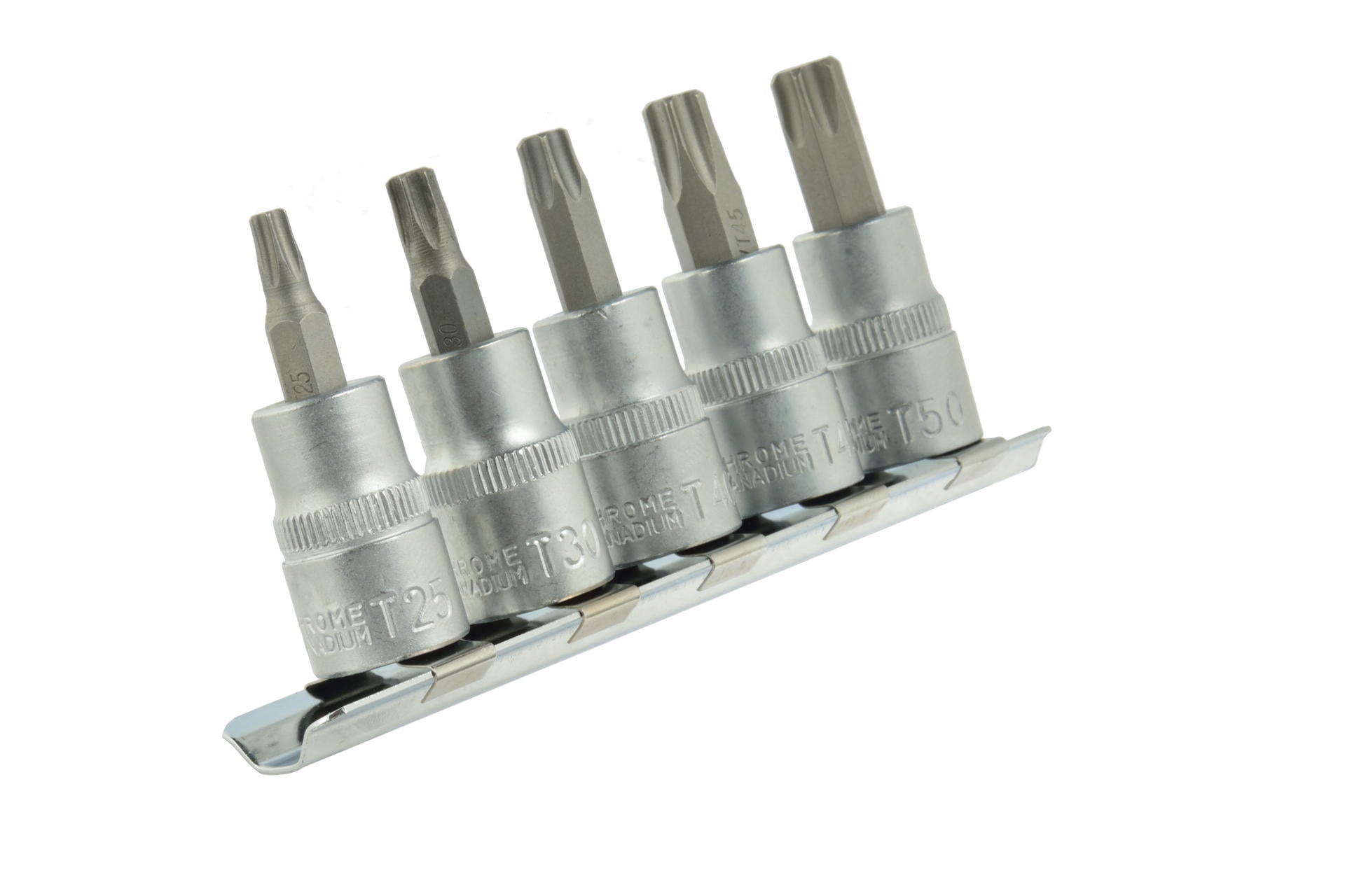 Sada nástrčných hlavíc s Torx bitmi T25 - T50, 3/8'', CrV, 5ks, Geko