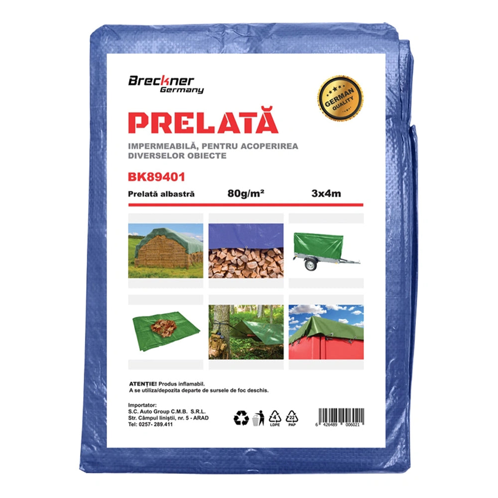 Krycia plachta - nepremokavá s okami 3 x 4m