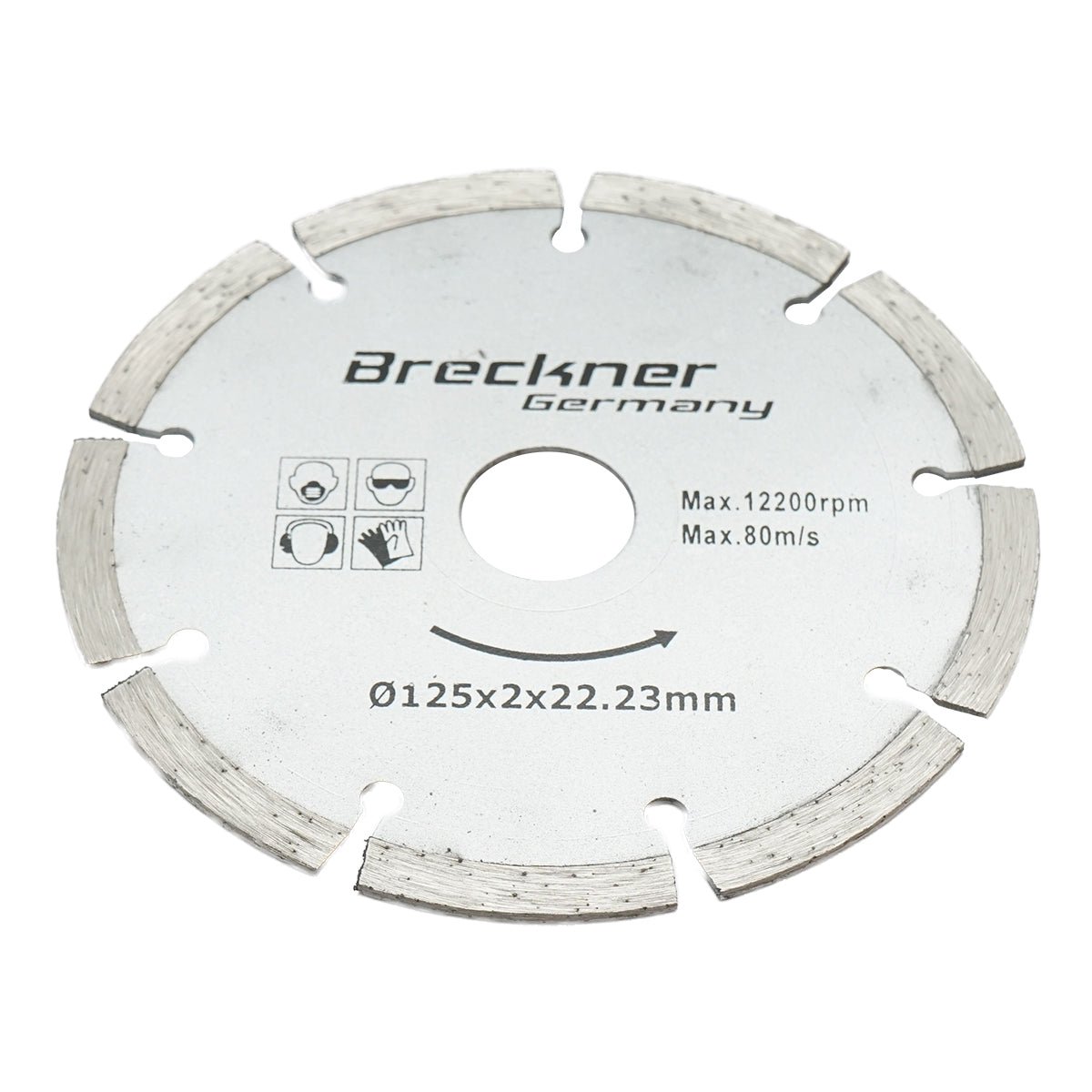 Segmentový diamantový kotúč 125 x 2 x 22,23 mm na suché rezanie betónu a keramiky
