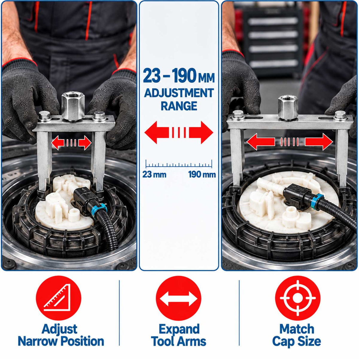 Univerzálny nastaviteľný kľúč na palivovú nádrž 23-190 Gebo Tools