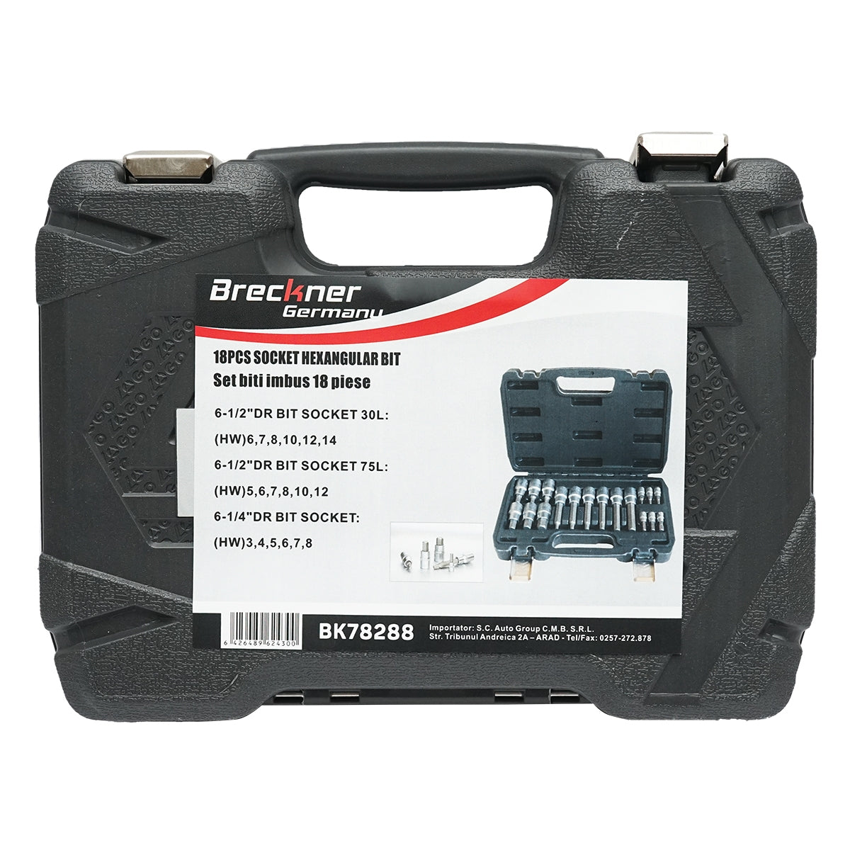 Sada 18 imbus bitov, krátkych a dlhých 1/4'' 1/2''