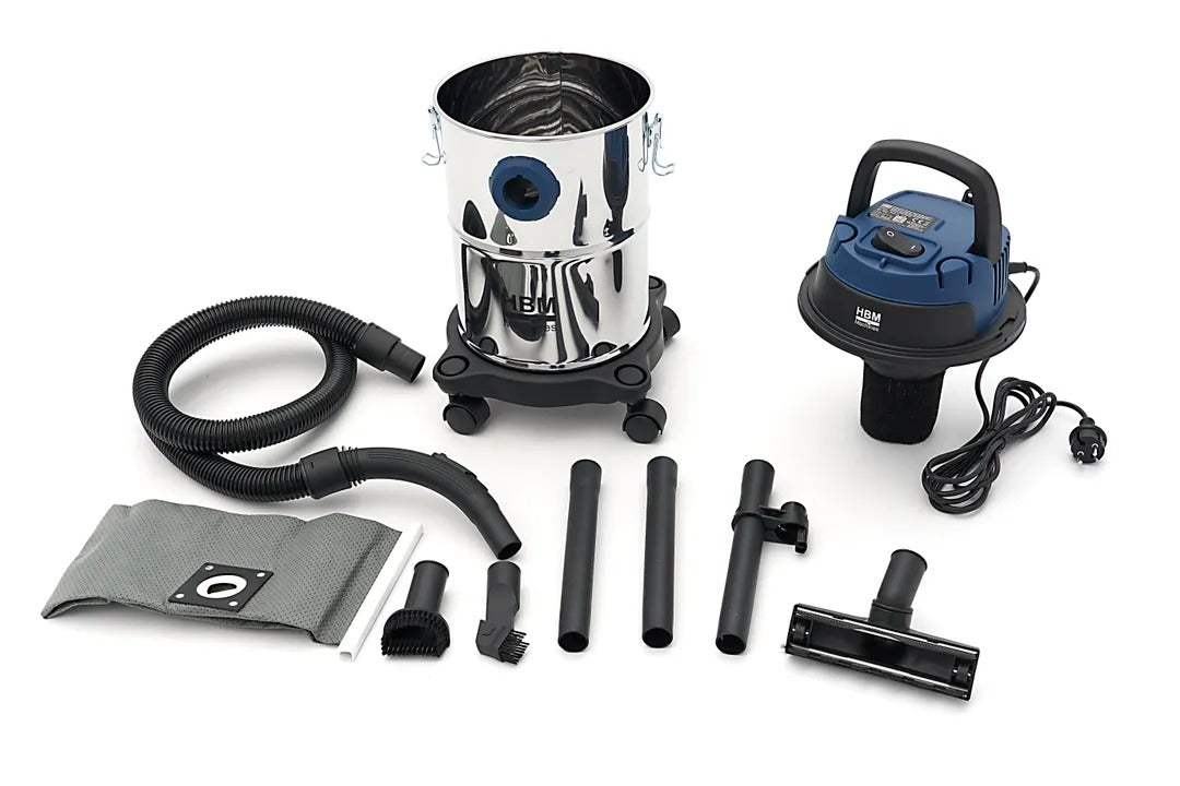 Profesionálny vysávač na suhé a mokré vysávanie, 1000W, 15l, kompaktný a tichý HBM