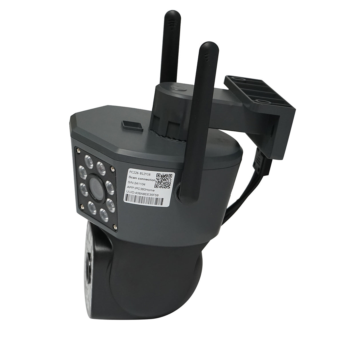 Bezpečnostná kamera s 3 šošovkami, 3 objektívy 6 MP, Wifi 2.4GHz, otočenie 360 stupňov PTZ s pohybovým senzorom, alarmom, detekciou osôb a aplikáciou IPC360 Home