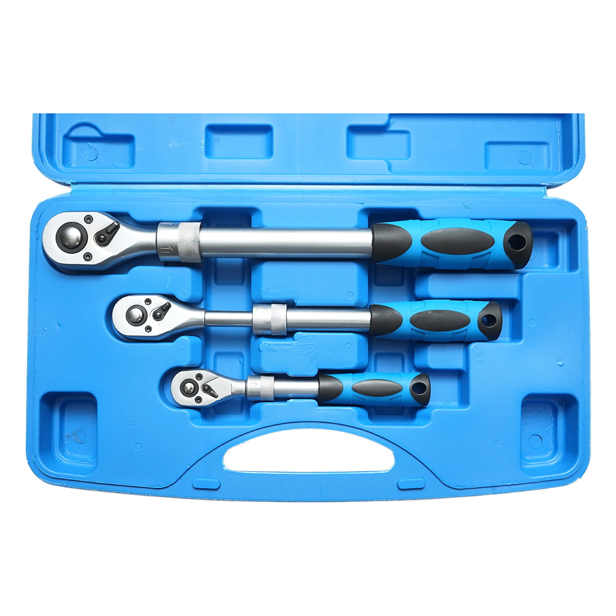 Sada reverzných račňových pohonov s teleskopickou rukoväťou 1/4 3/8 1/2