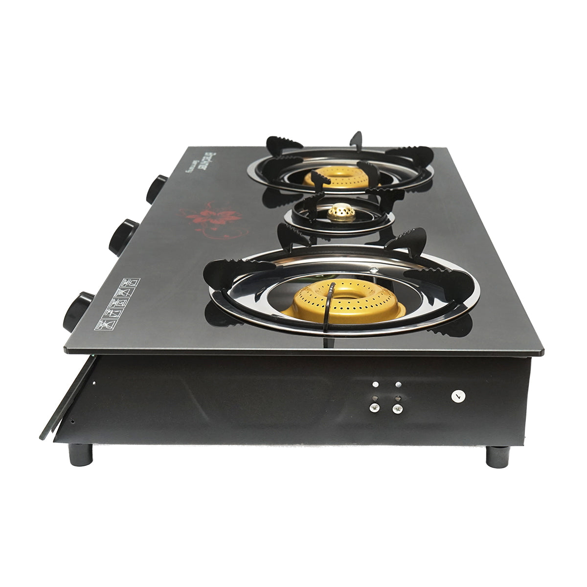Plynový varič s 3 kovovými horákmi 2,5kW, tvrdené sklo 700x380x94mm Breckner Germany
