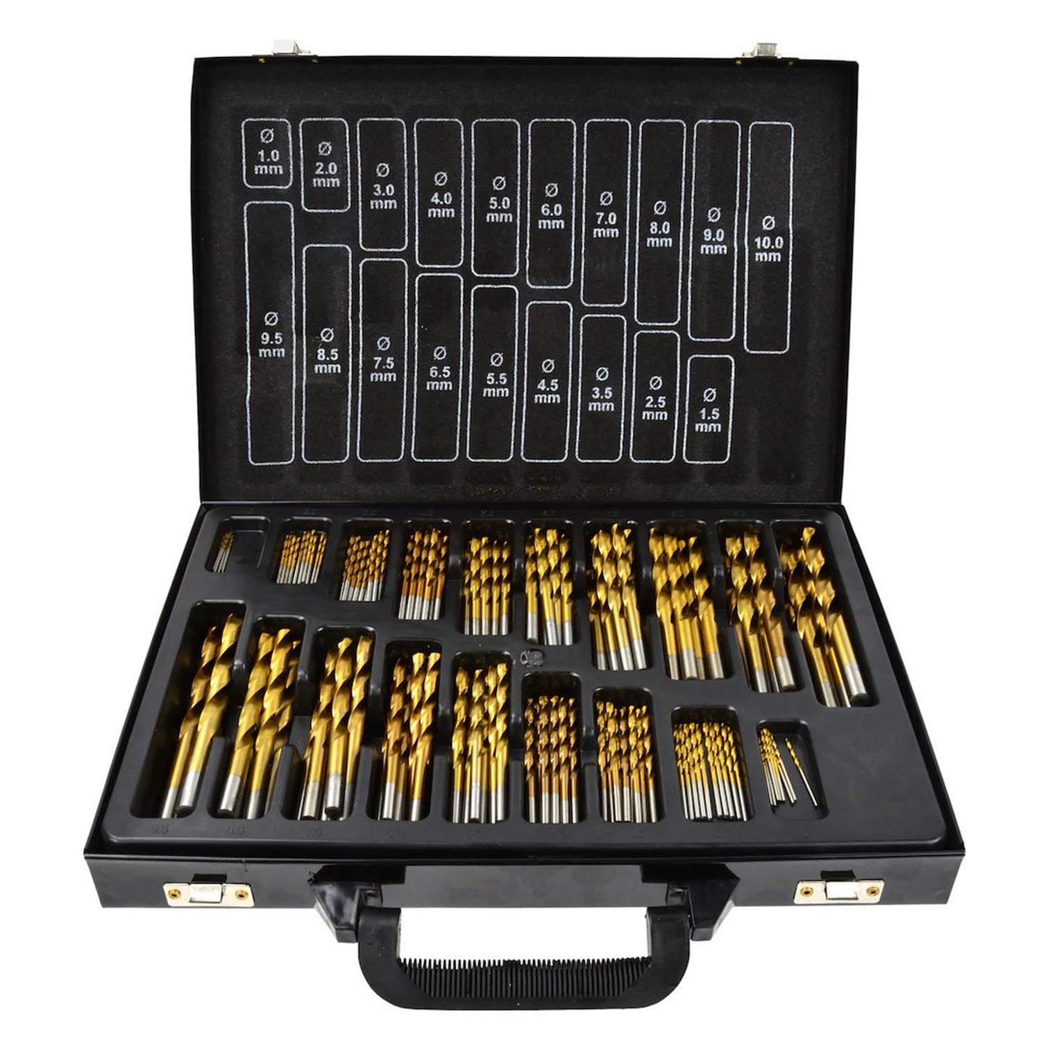 Sada HSS titánových vrtákov na kov 1 - 10mm, 170ks, Keltin