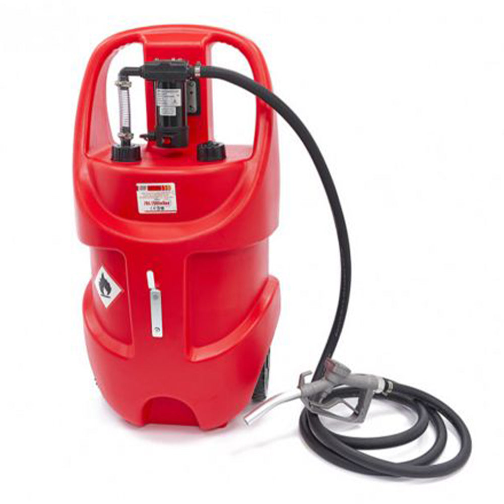 Mobilná čerpacia stanica na čerpanie nafty s nádržou 75l 40l/min 12V HBM