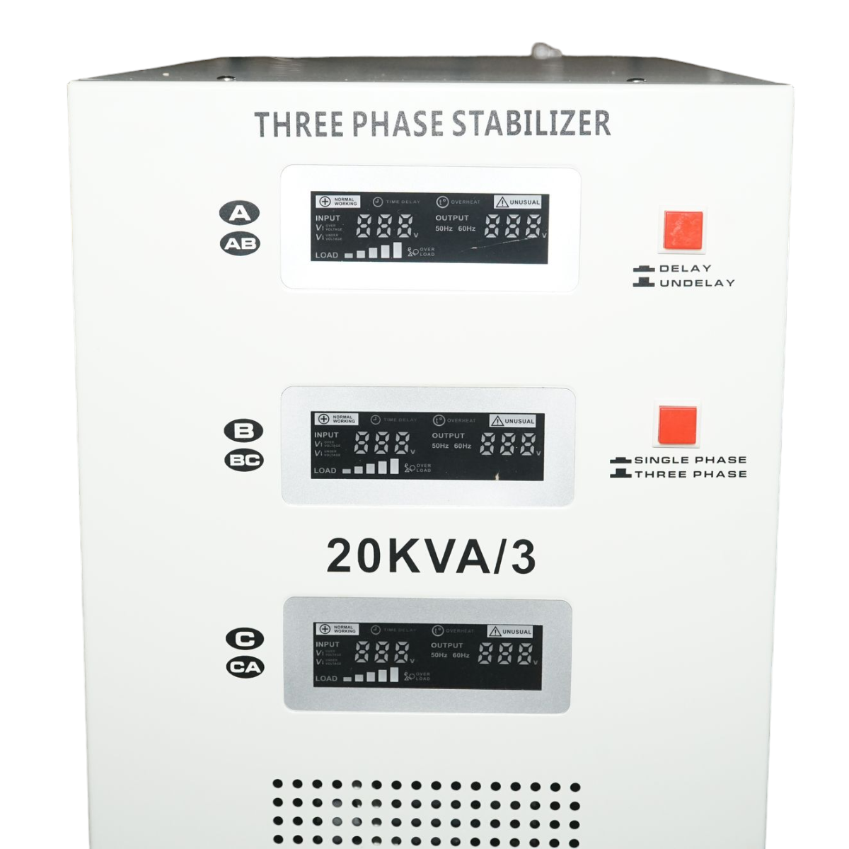 Automatický trojfázový stabilizátor napätia 20kVA, 16kW, servomechanizmus Breckner Germany