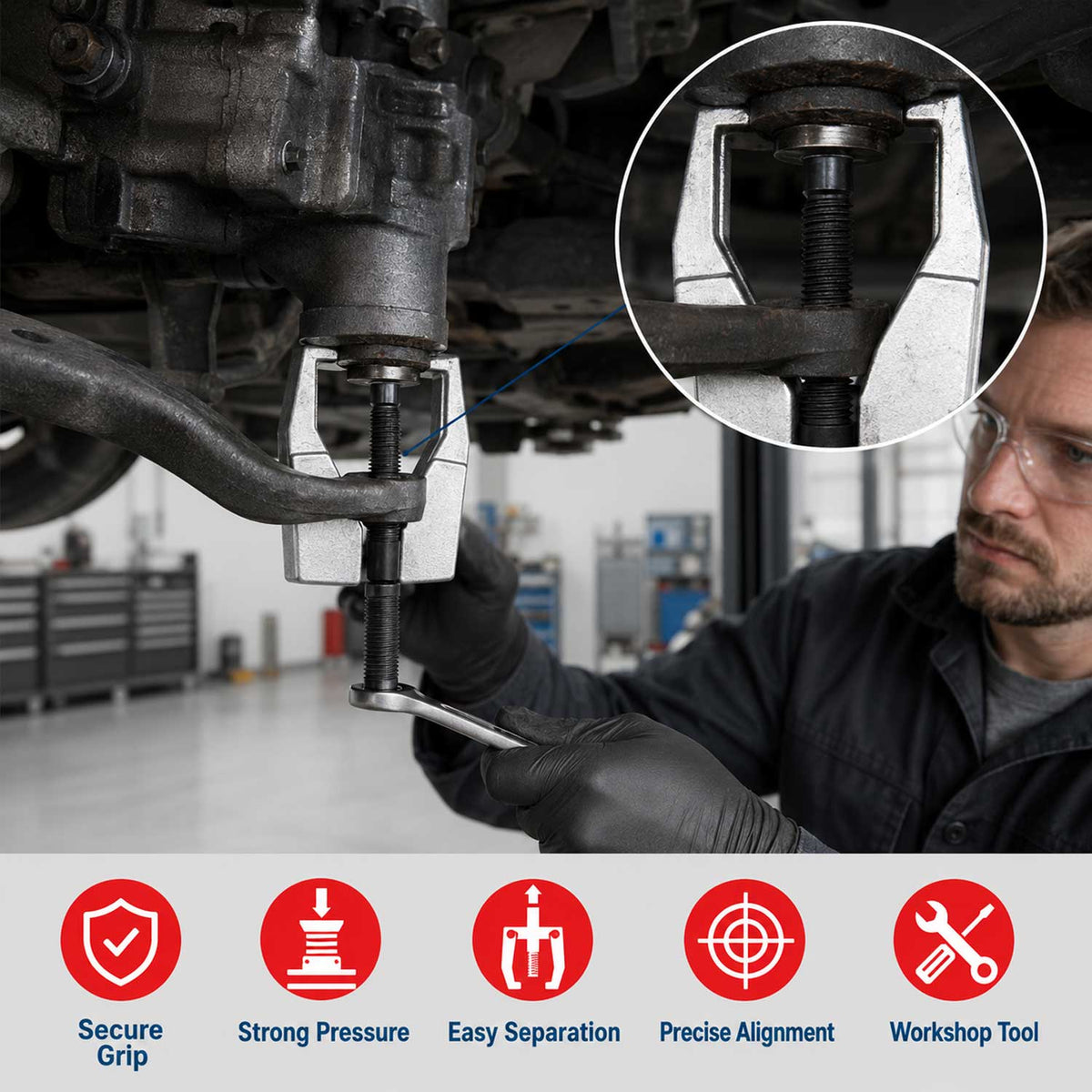 Sada sťahovákov guľových čapov, kĺbov, 6ks Gebo Tools