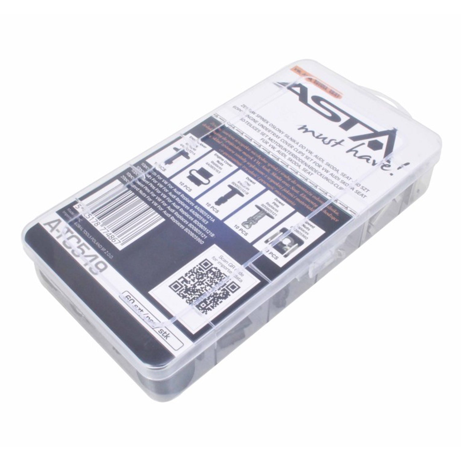 Súprava skrutiek a svoriek na upevnenie motorového štítu vag 60 dielov