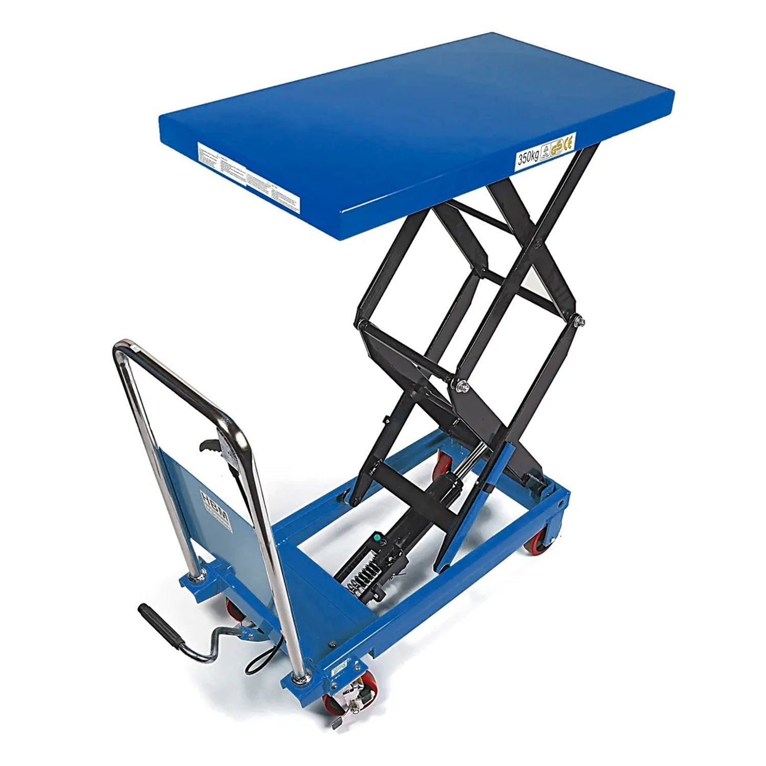 Hydraulický zdvíhací stôl mobilný, 350kg, s pedálom, nastaviteľná výška do 130cm HBM Holandsko