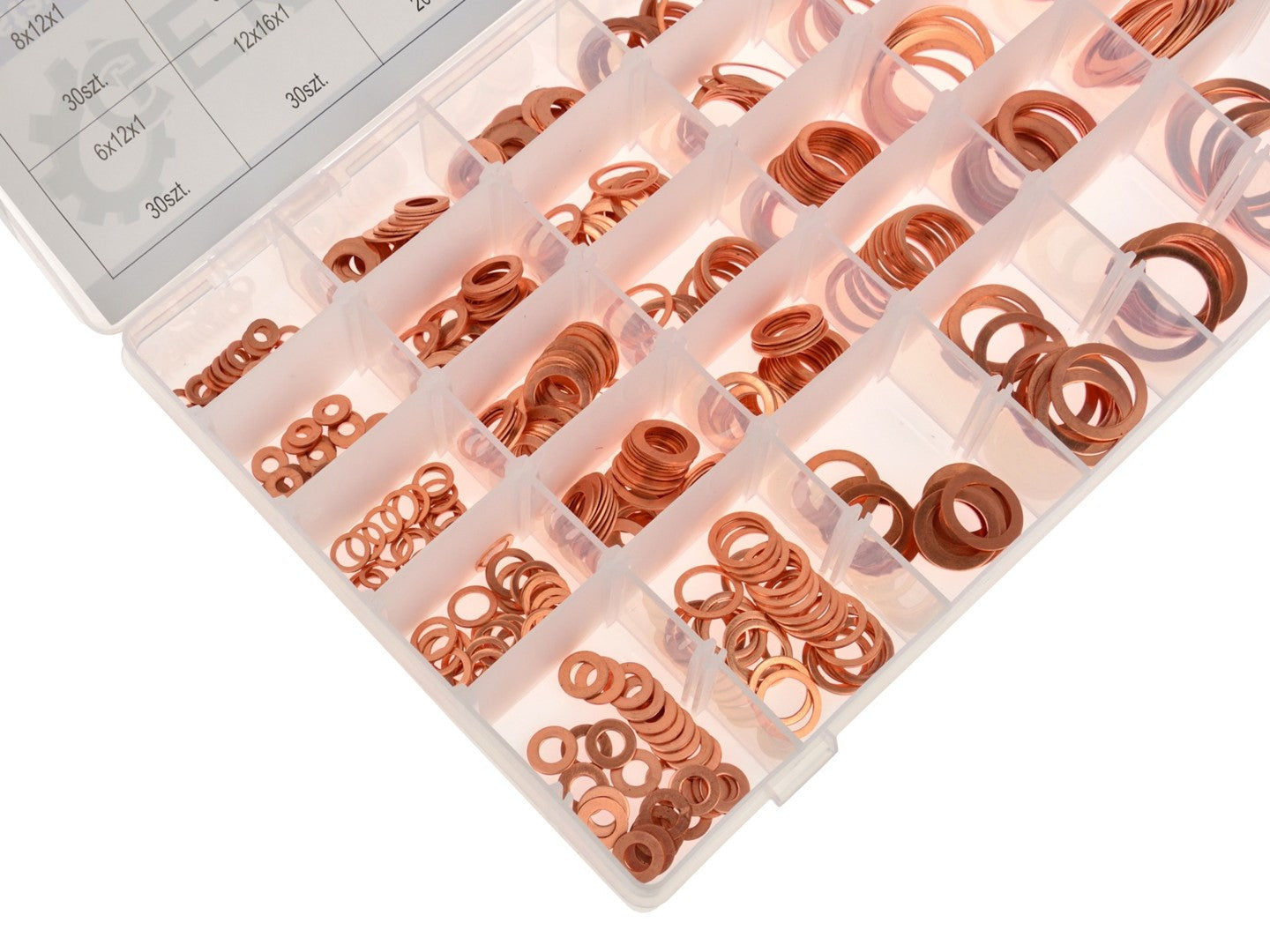 Sada medených podložiek 580 kusov