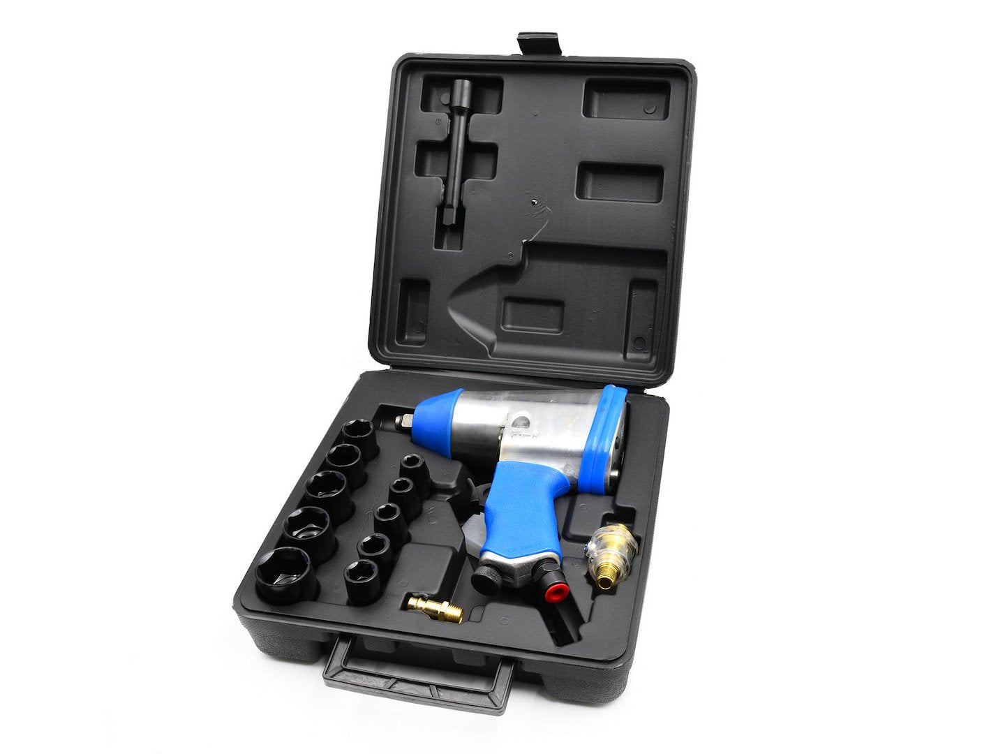 Pneumatický rázový uťahovák 1/2'', so sadou hlavíc 9 - 27mm, Geko