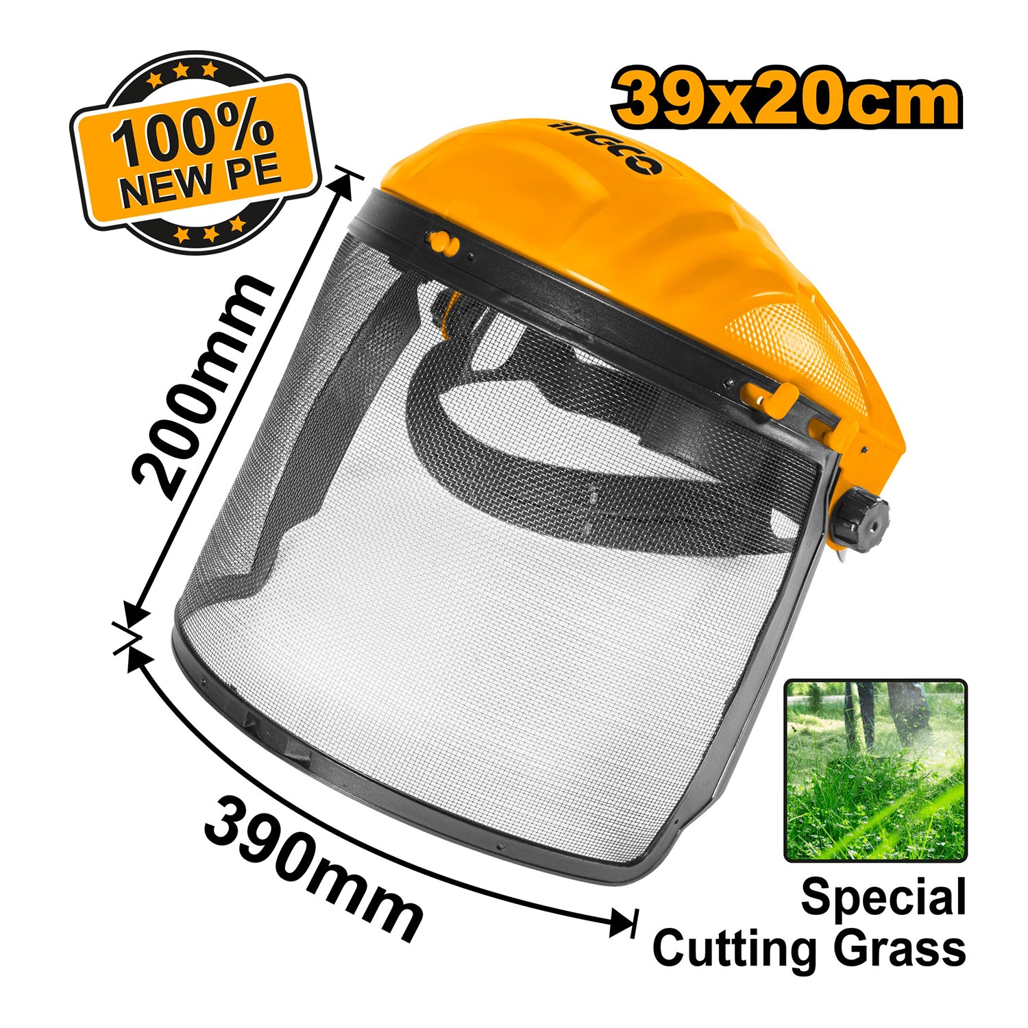 Maska so sieťovaným štítom 39 x 20cm Ingco