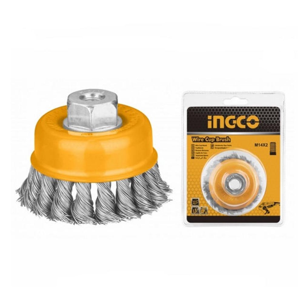 Tvrdá zkrútená drôtená kefa pre uhlovú brúsku 100 mm ingco