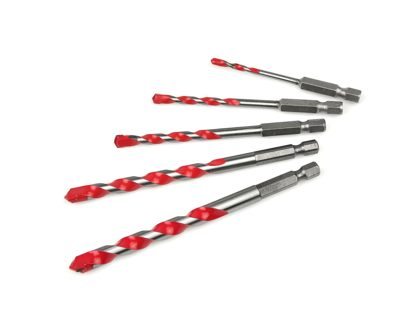 Sada univerzálnych vrtákov 4 - 10mm, s hrotom z karbidu volfrámu a Hex upínaním, 5ks