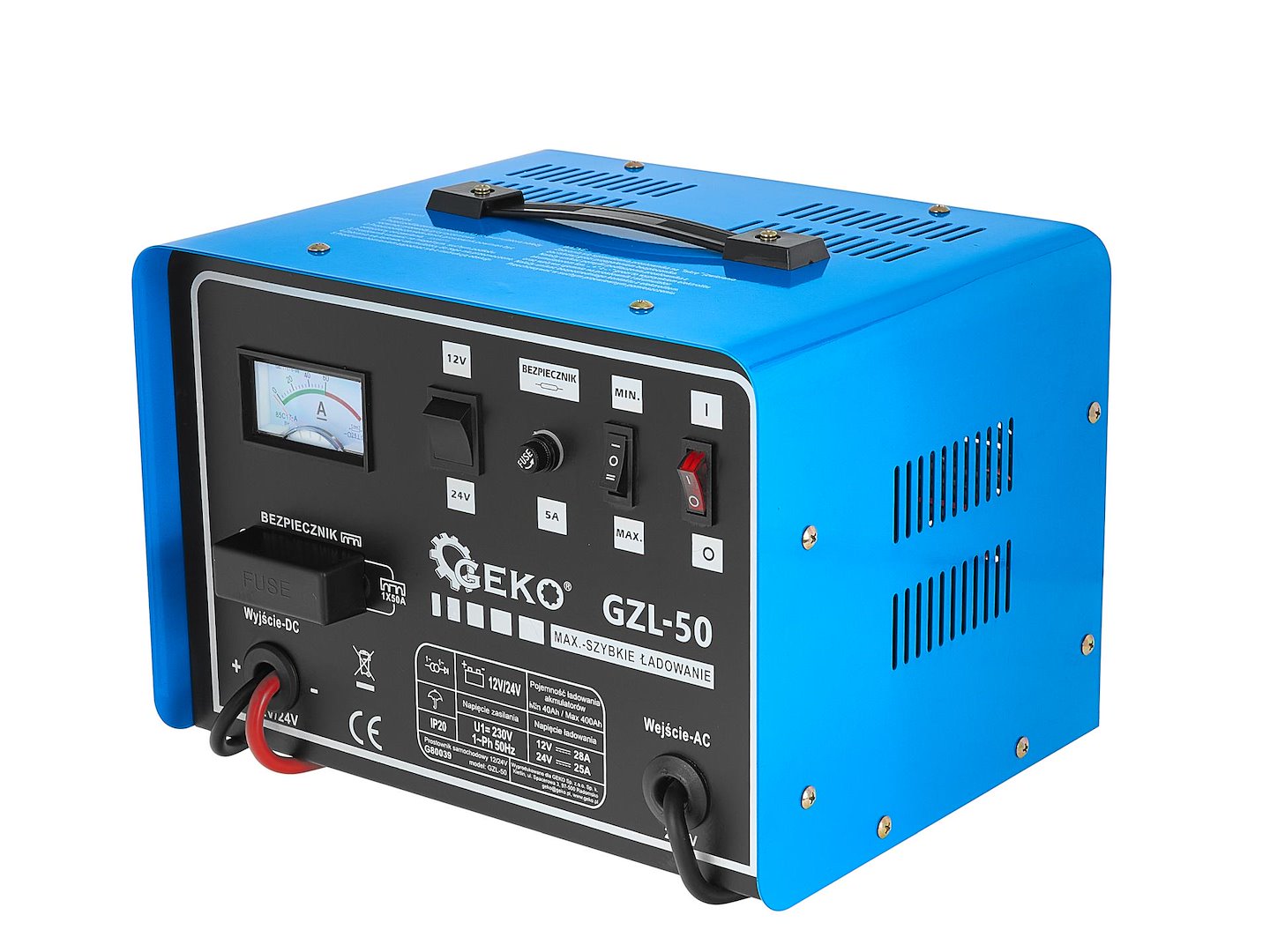 Nabíjačka autobatérií 12/24V GZL-50 28/25A pre autobatérie 40 - 400Ah, s funkciou Fast Charge, Geko