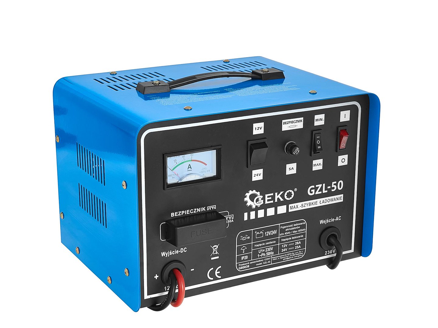Nabíjačka autobatérií 12/24V GZL-50 28/25A pre autobatérie 40 - 400Ah, s funkciou Fast Charge, Geko