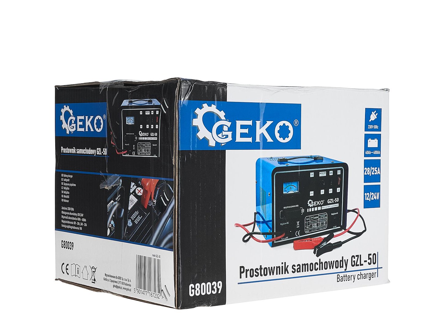 Nabíjačka autobatérií 12/24V GZL-50 28/25A pre autobatérie 40 - 400Ah, s funkciou Fast Charge, Geko