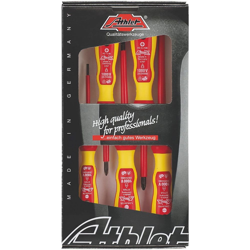 Sada izolovaných skrutkovačov pre elektrikárov 5 kusov athlet