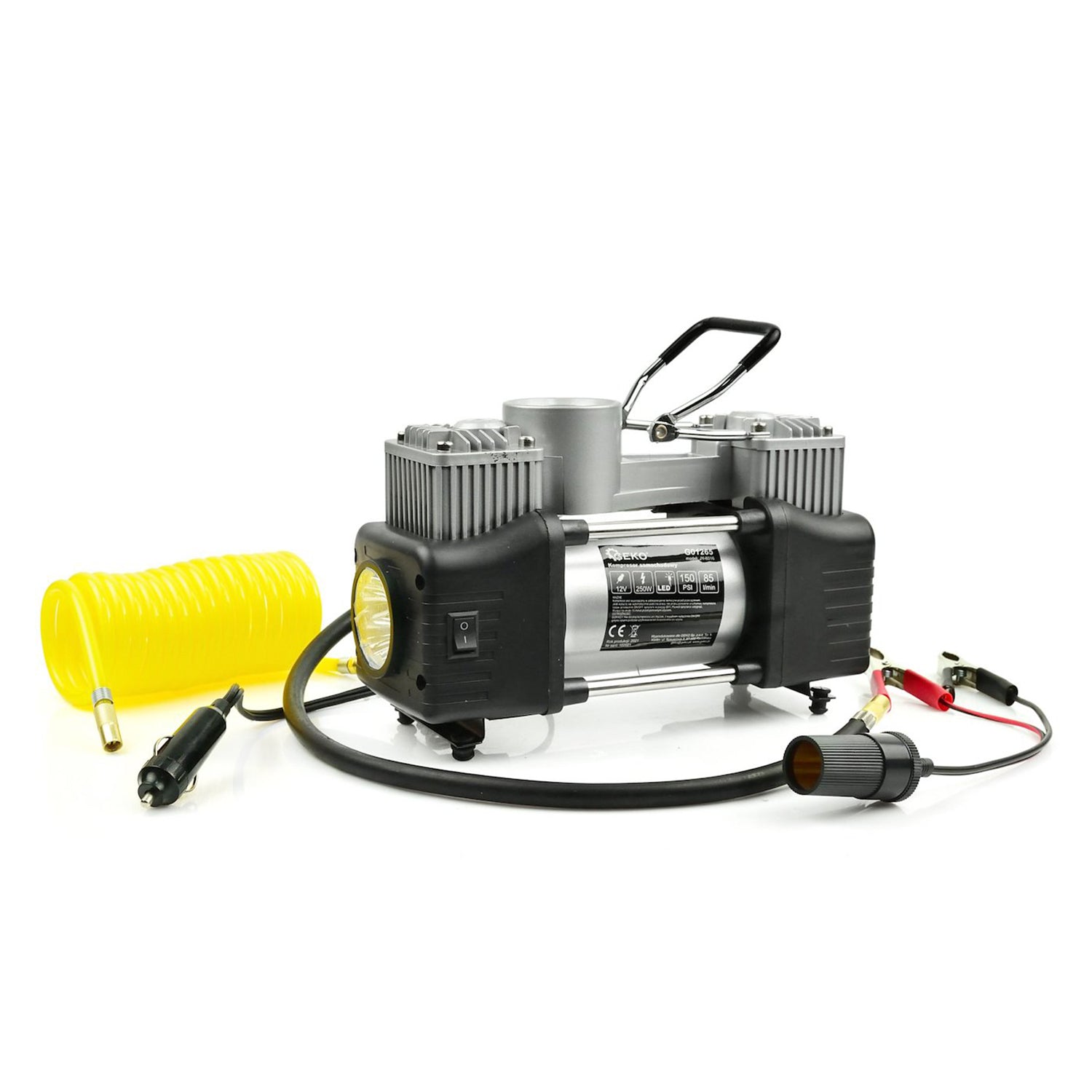 Auto kompresor 12V 250W s baterkou, Geko