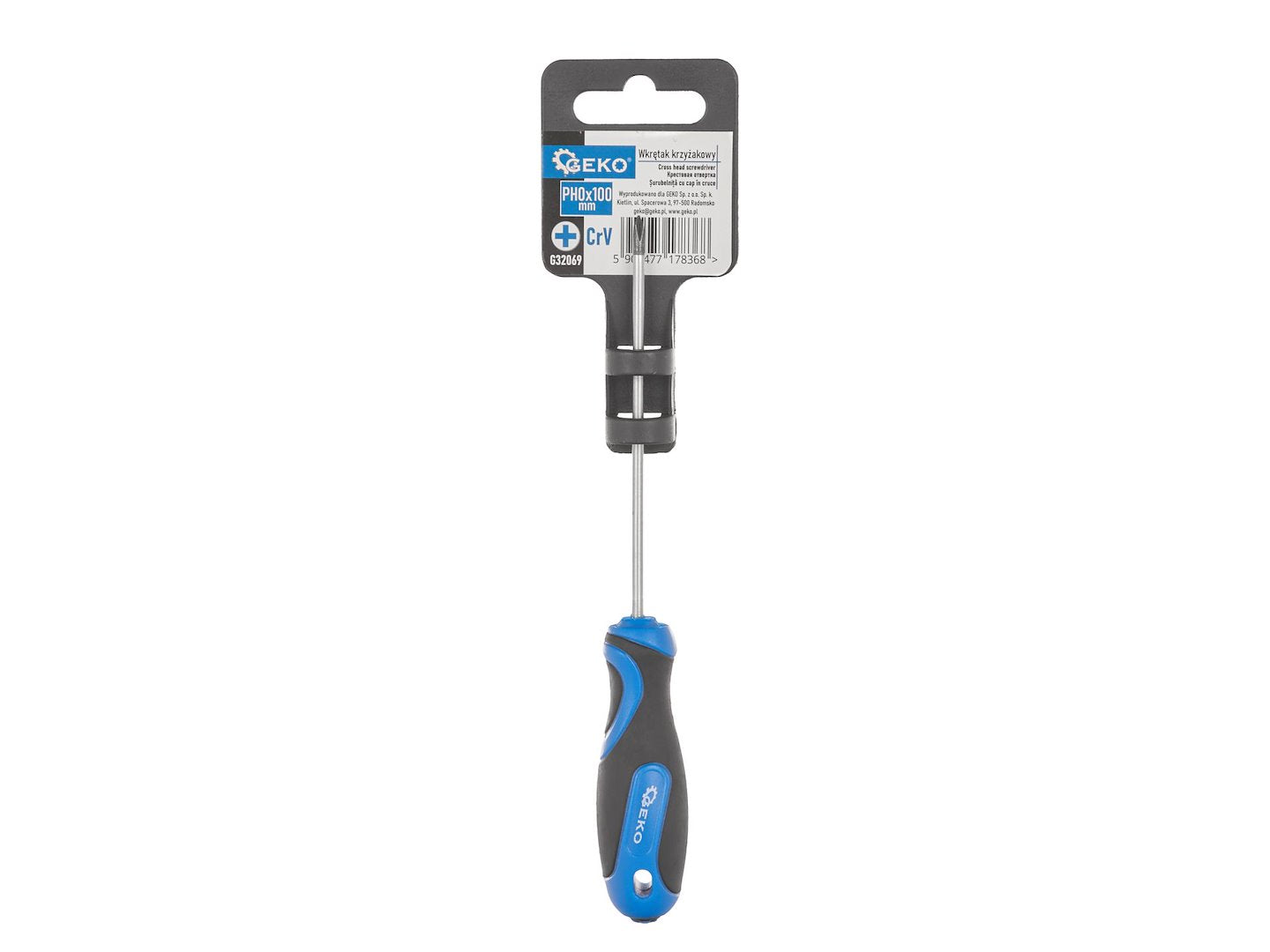 Krížový skrutkovač Phillips PH0 x 100mm, s magnetickým hrotom, Geko