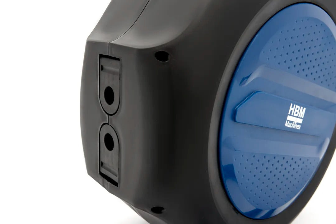 Automatický samonavíjací bubon s hadicou na stlačený vzduch, aretáciou a 180° otočným držiakom HBM