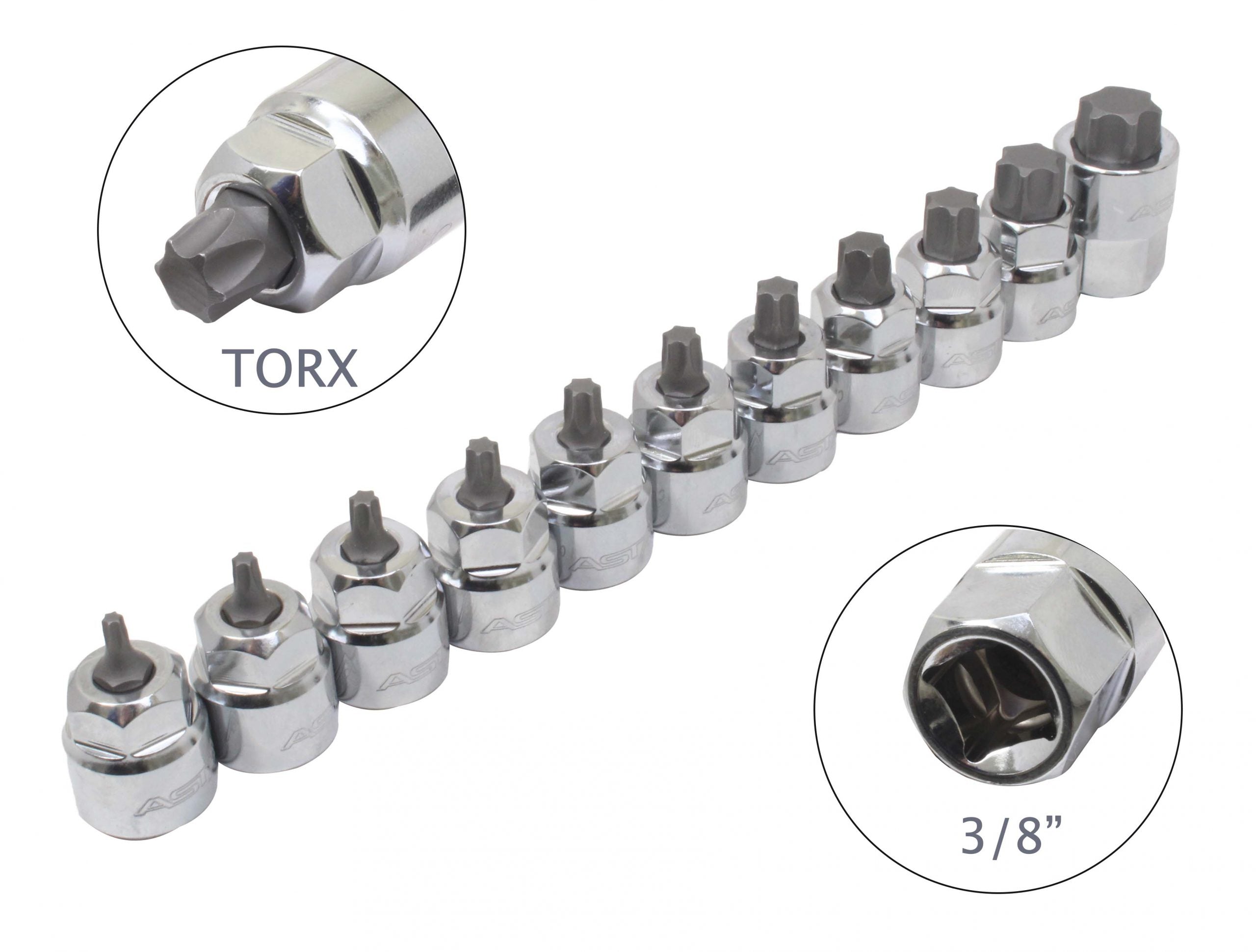 Sada torx bitových kľúčov t10-t60 3/8 11 kusov