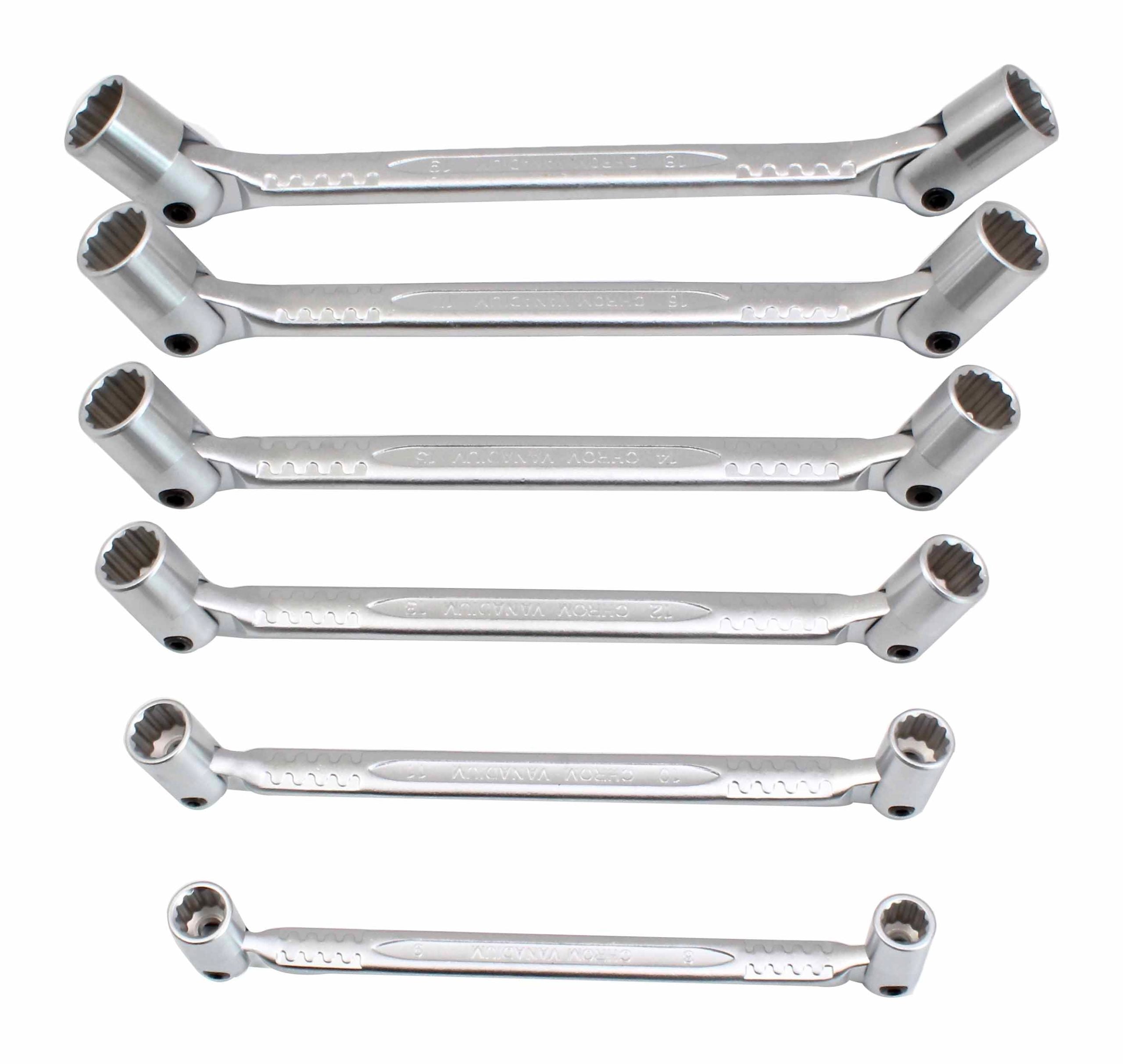 Sada rotačných nástrčných kľúčov s dvojitým kĺbom 8-19 mm 12-hran