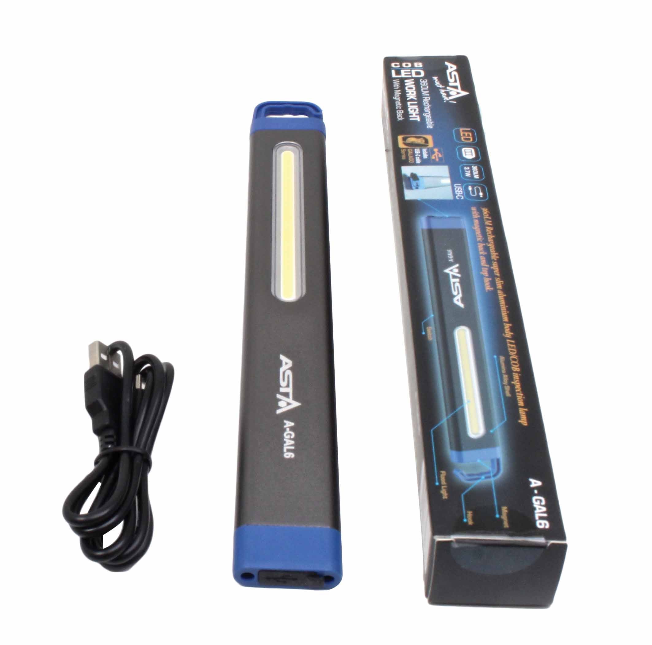 Slim LED COB lampa s akumulátorom, 360 lúmenov – Asta