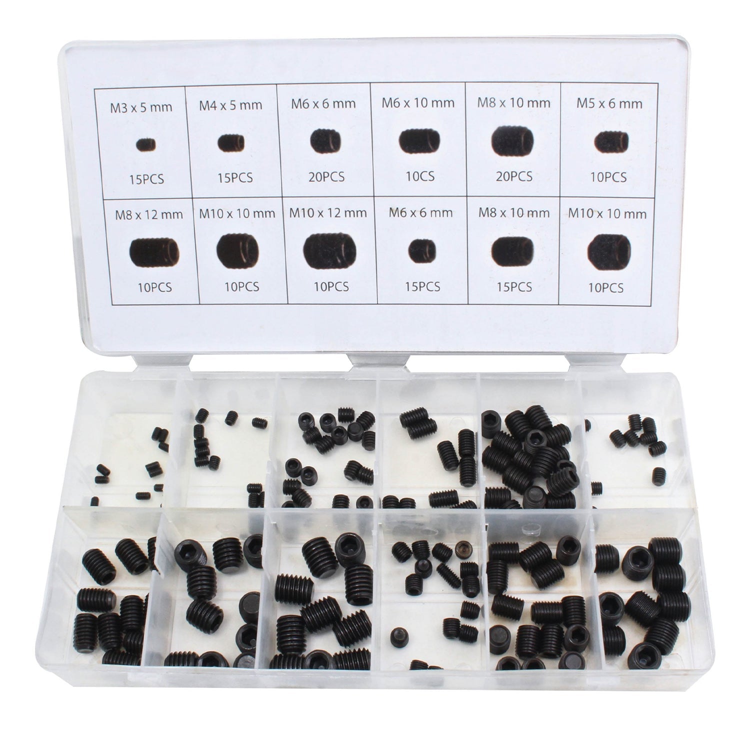 Sada závitových imbusových kolíkov 160 kusov