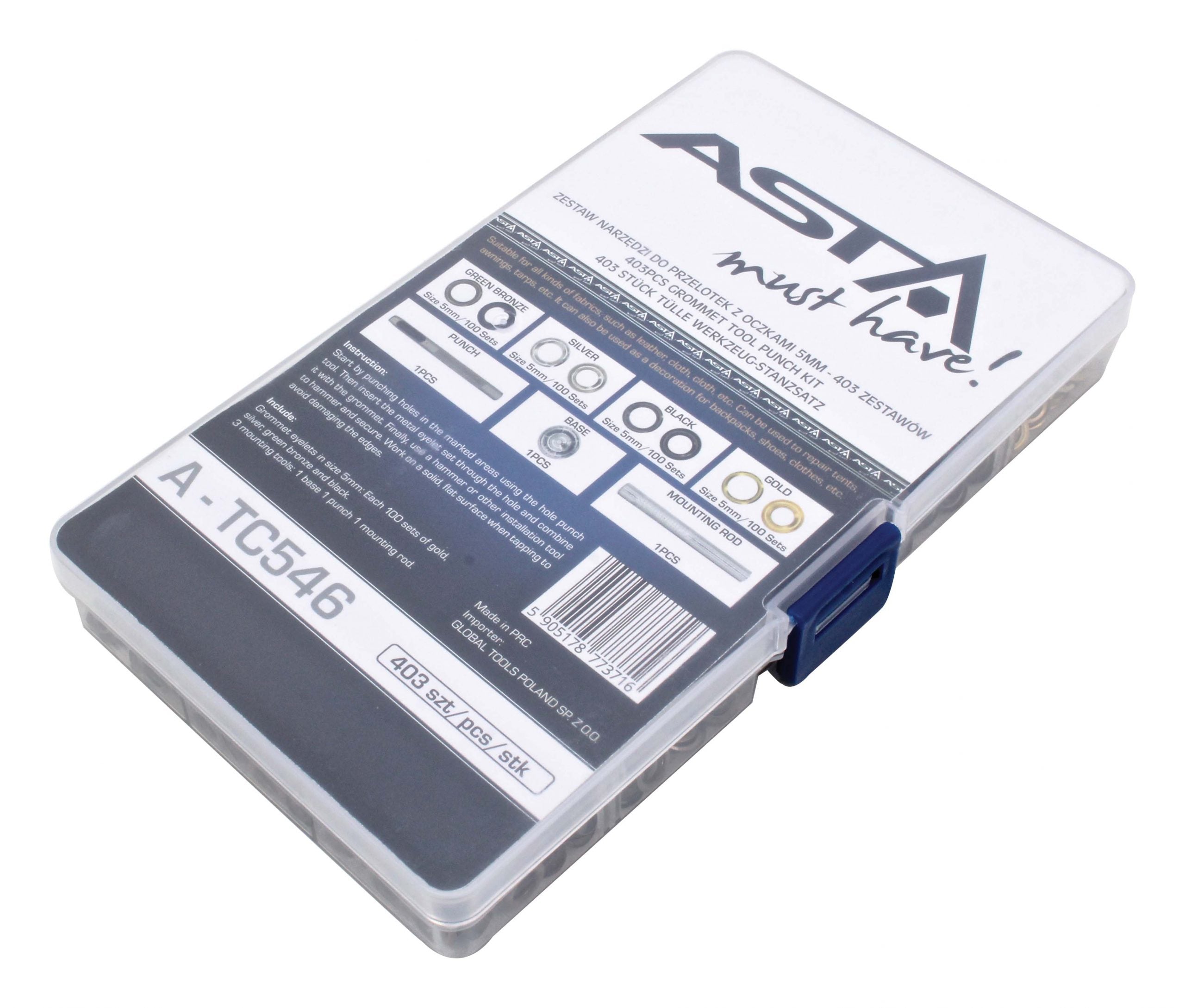 Súprava kovových očiek so sponkami 403 kusy