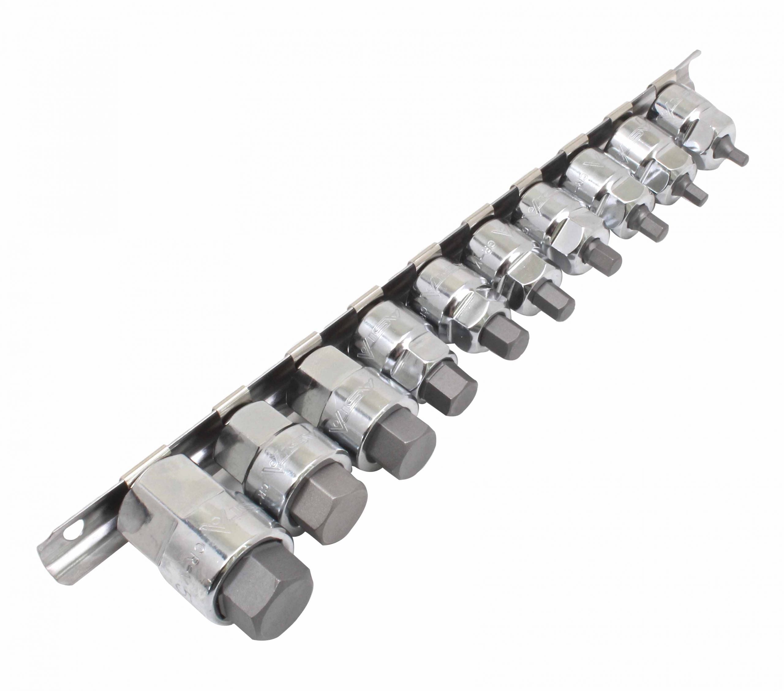 Sada šesťhranných nástrčných hlavíc typu imbus 1/4 – 3/8 v palcoch, 10 kusov