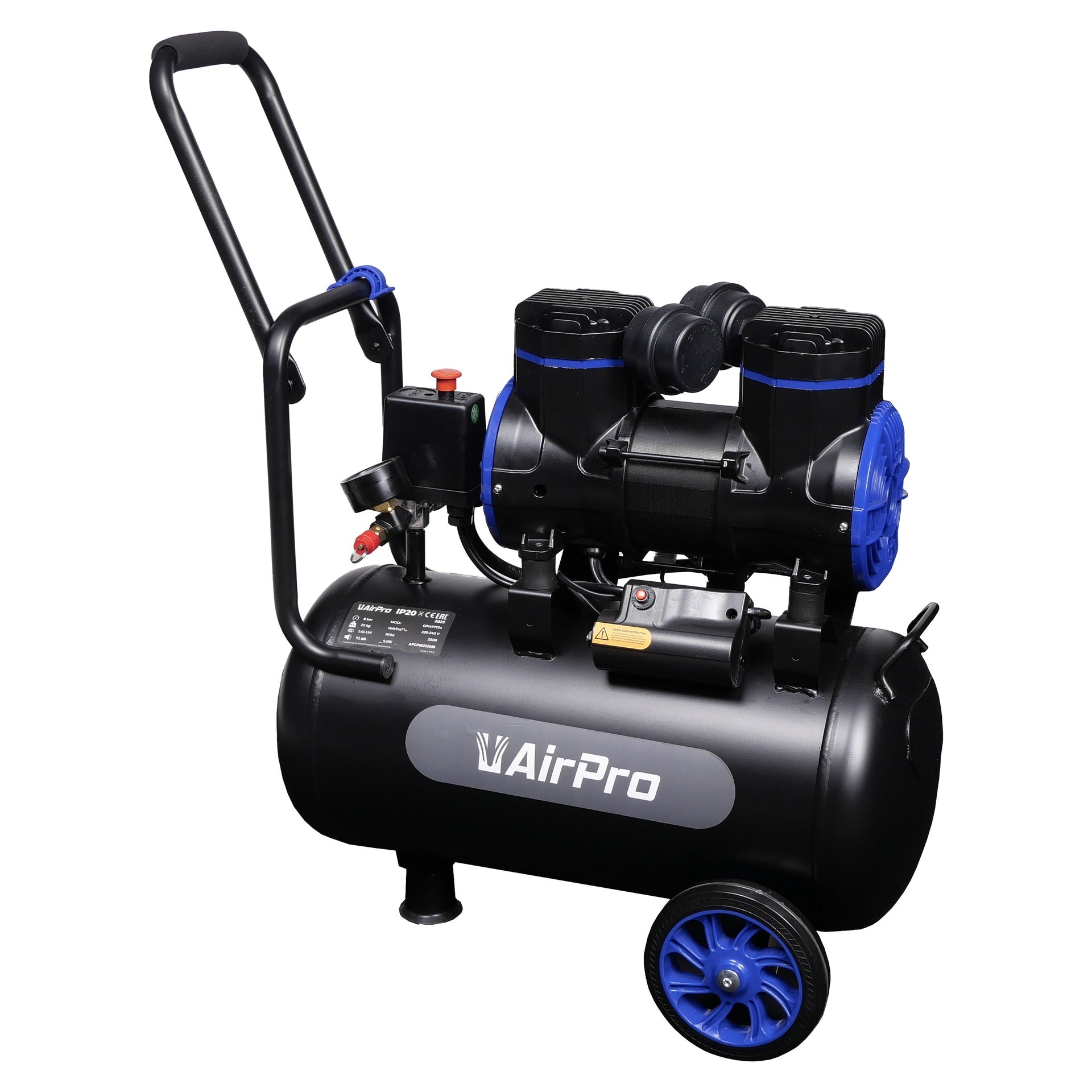 Tichý bezolejový kompresor 2cp, 24l, 230V, Airpro