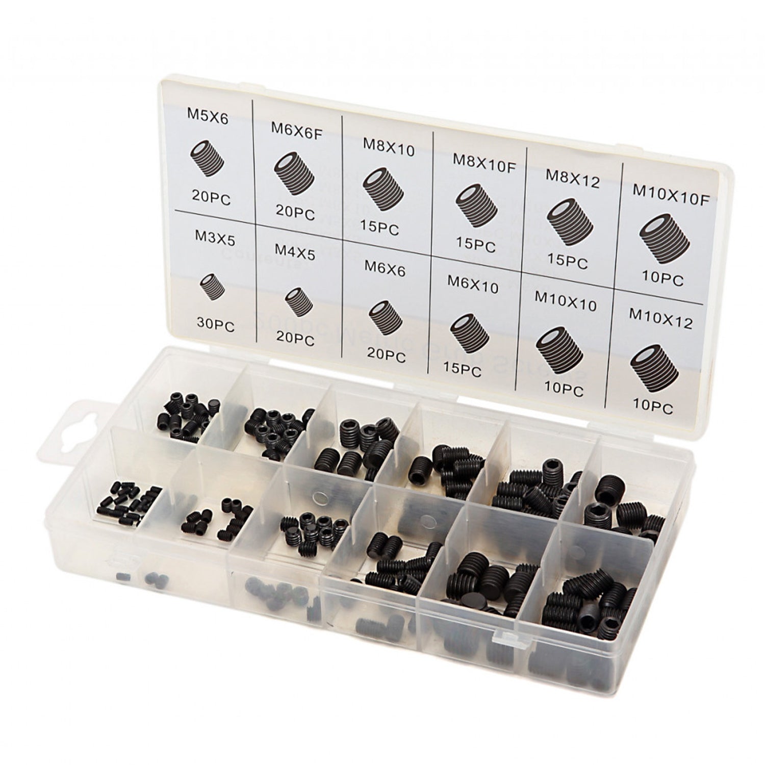 Sada imbusových závitových kolíkov 200 kusov