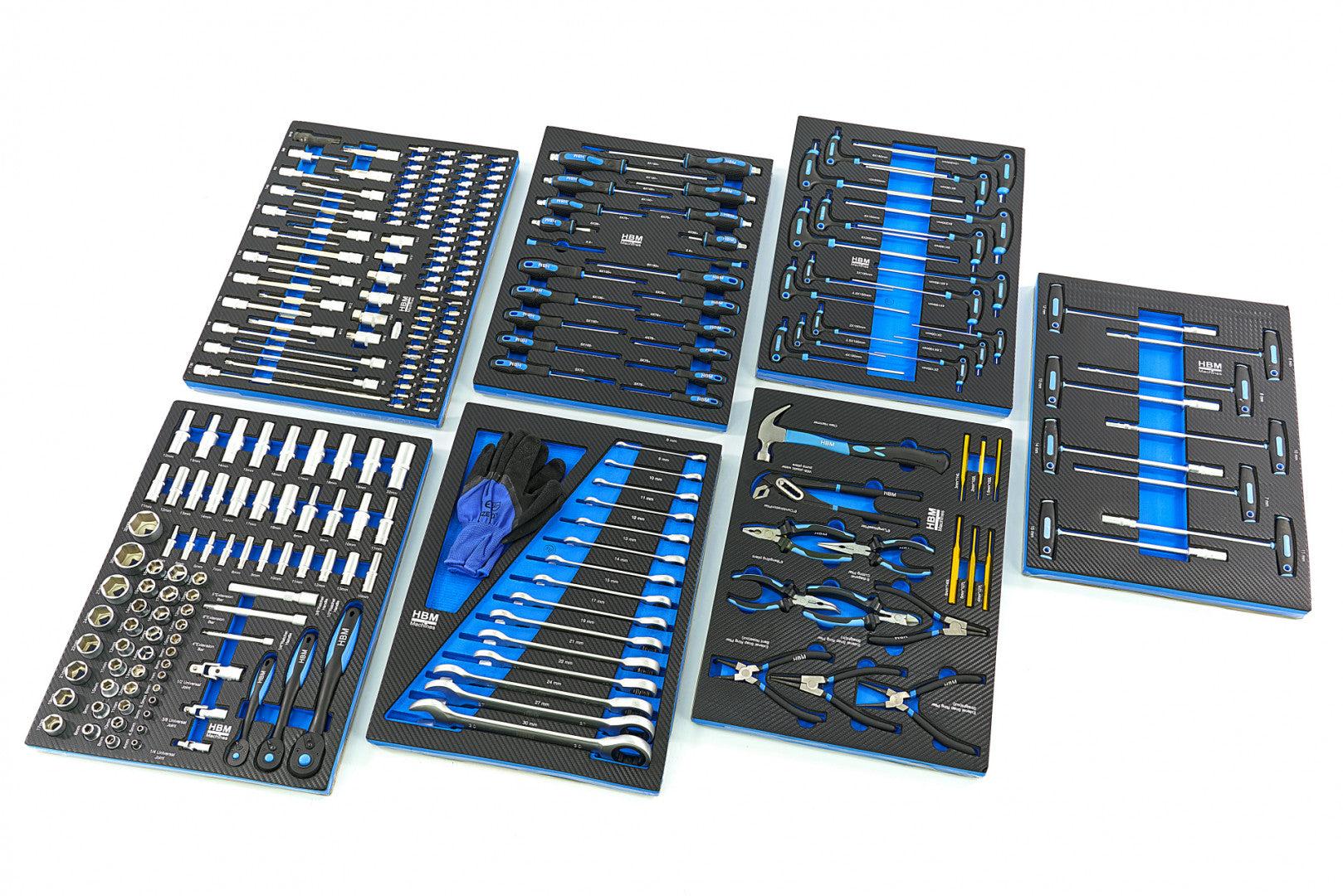 Profesionálna skrinka - dielenský vozík s náradím, so 7 zásuvkami, 262ks náradia, 7 vložiek carbon - premium, HBM Holandsko