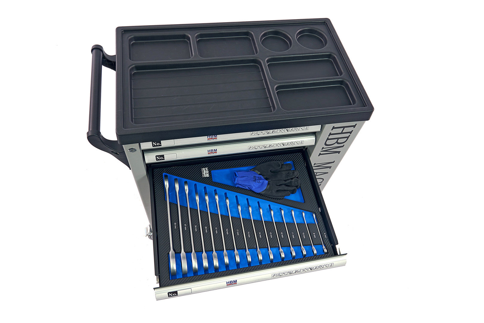 Profesionálna skrinka - dielenský vozík s náradím, so 7 zásuvkami, 262ks náradia, 7 vložiek carbon - premium, HBM Holandsko