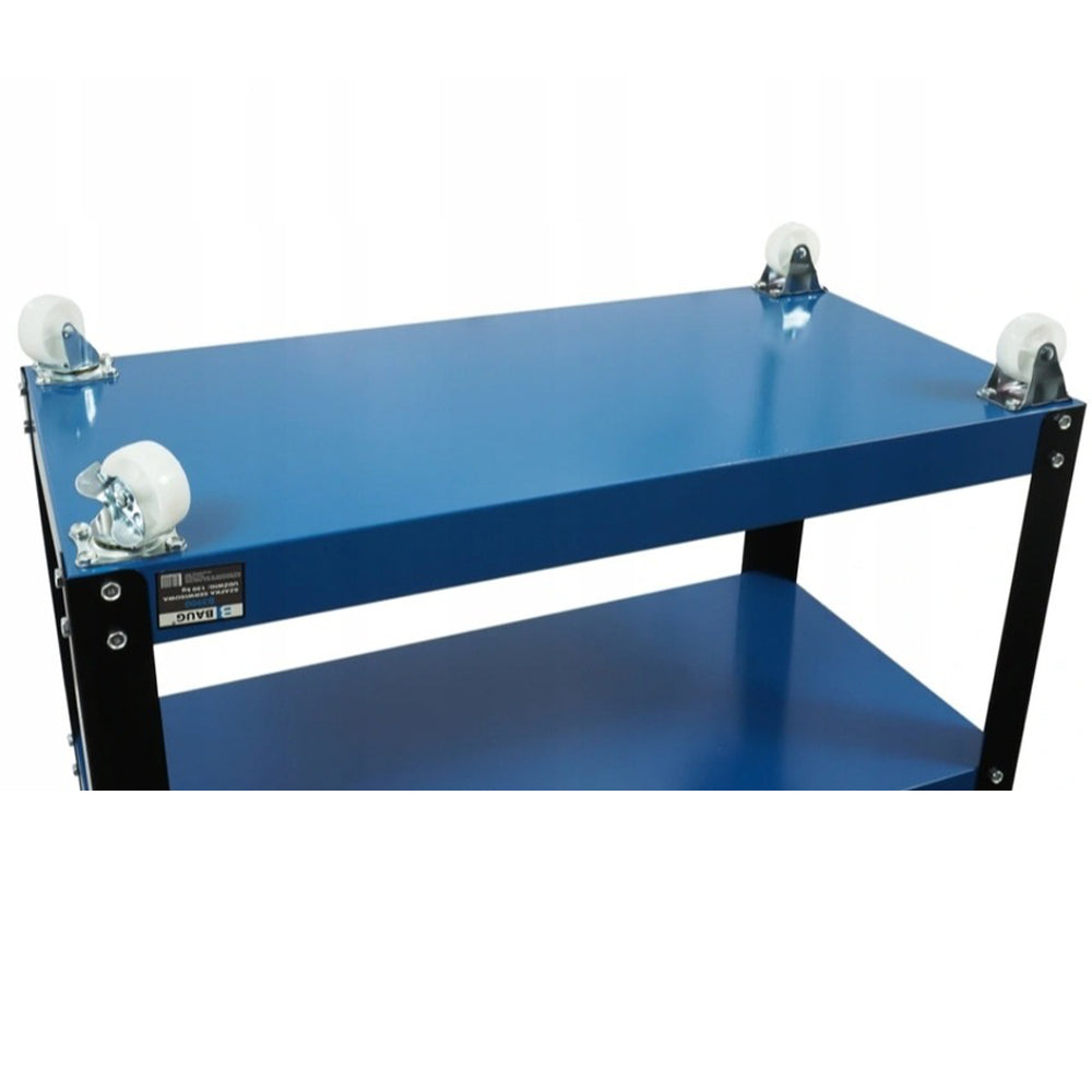 Mobilný montážny vozík s 3 policami a držiakom na skrutkovače Baug