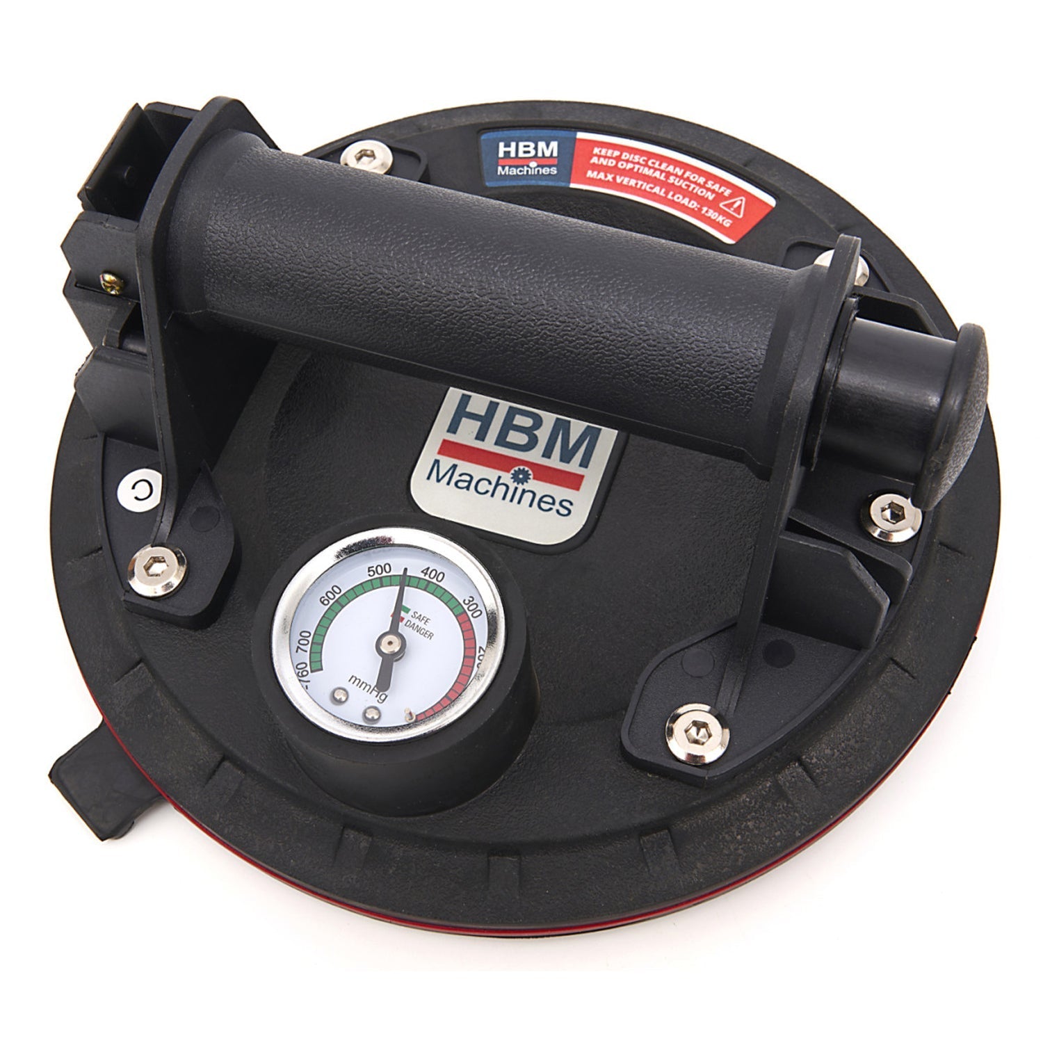 Profesionálna prísavka s vákuovou pumpou a manometrom, 200mm, 110kg HBM Machines Holandsko