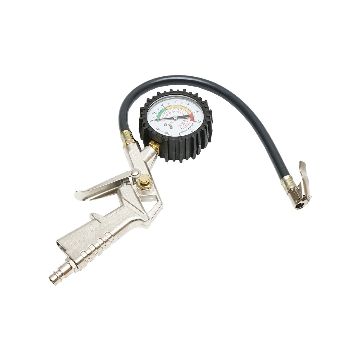 Pištoľ na hustenie pneumatík s manometrom